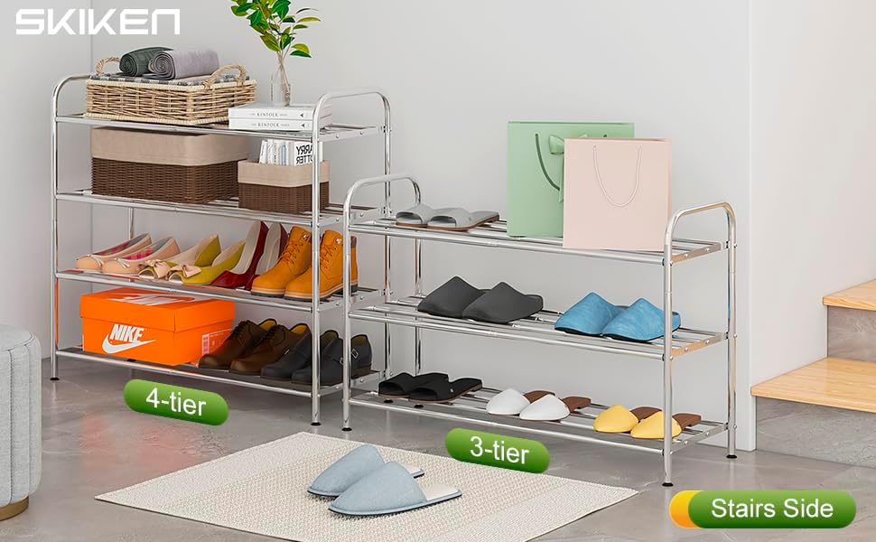 4-Tier Expandable Shoe Rack – Adjustable Heavy Duty Organizer Shelf | 100% St...