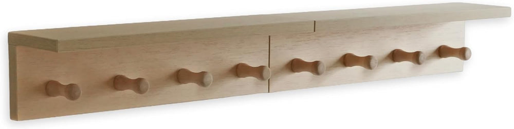 Entrance Coat Rack ,Coat Hooks, Wall-Mounted Wooden Hook Rack, Wall-Mounted S...