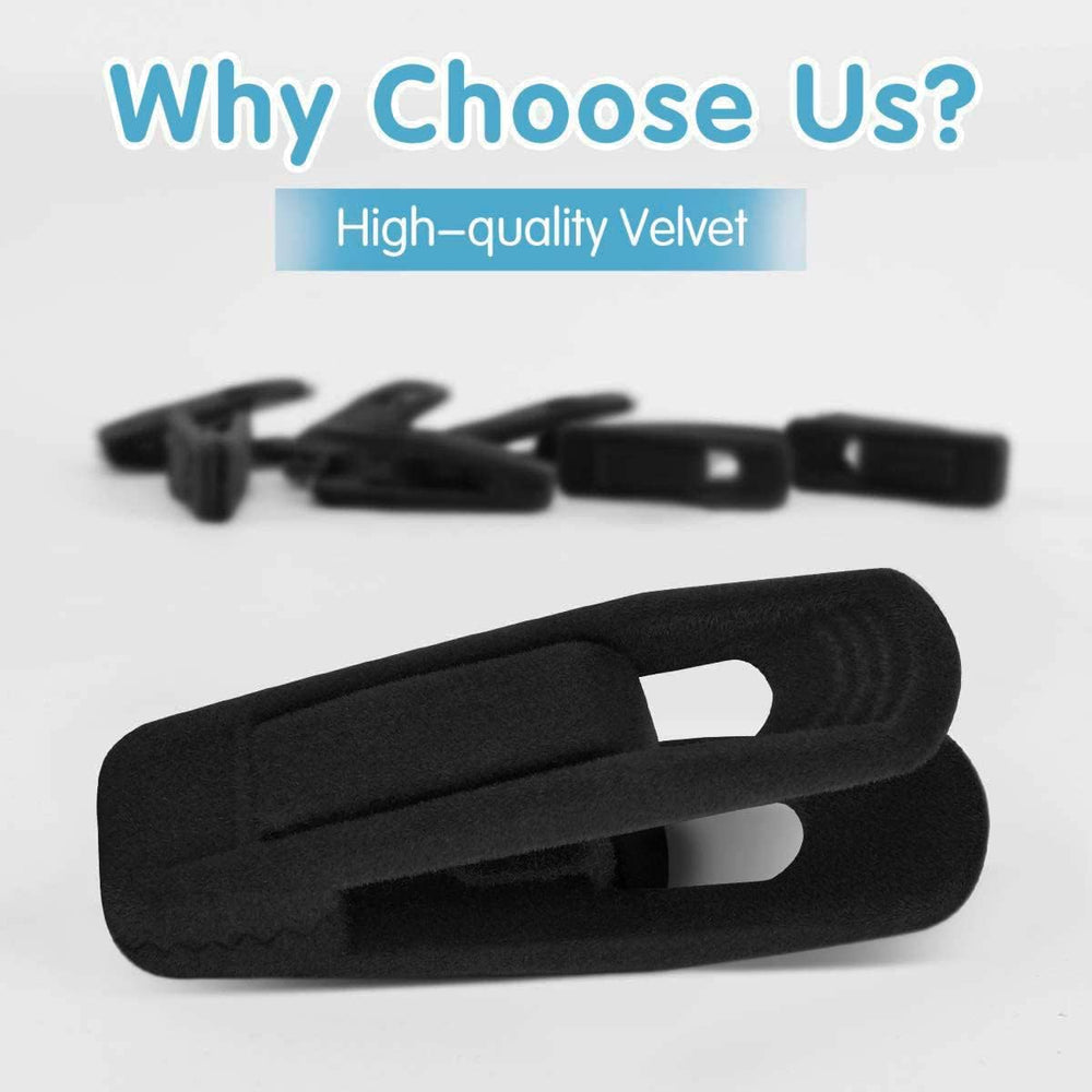 TOFIIGREM Black Velvet Hangers Clips (80-Pack), Non-Slip Strong Velvet Hanger...