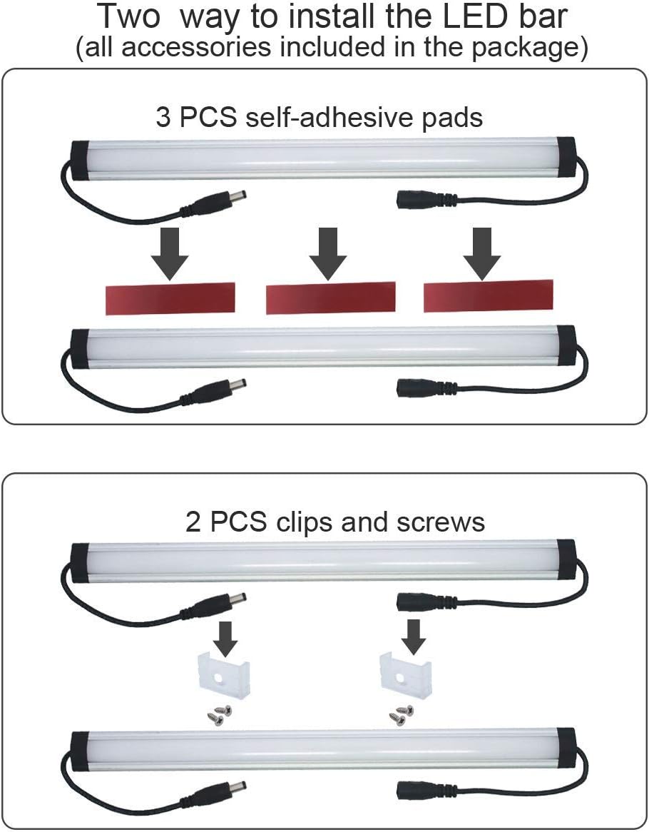 Litever Under Cabinet Lighting Kit Plug in, 3 Light Bars 20W Super Bright