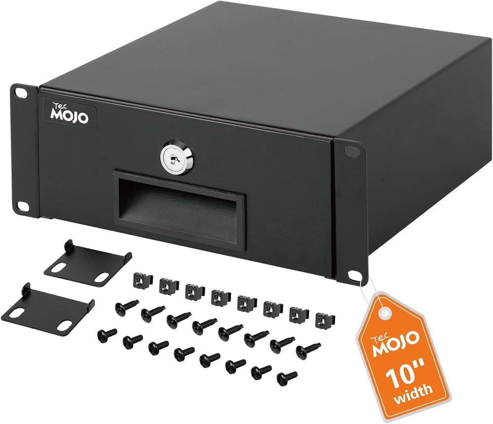Tecmojo 2U Rack Mount Drawer for 10in Server Rack or Cabinet, Sliding and Loc...