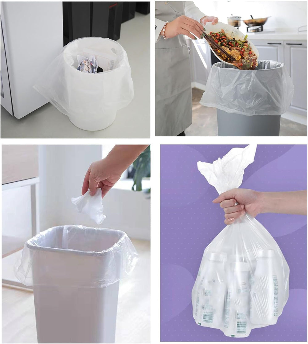 320 Count 8 Gallon Trash Bags Clear Medium Garbage Bags Strong, Leakage-Free,...