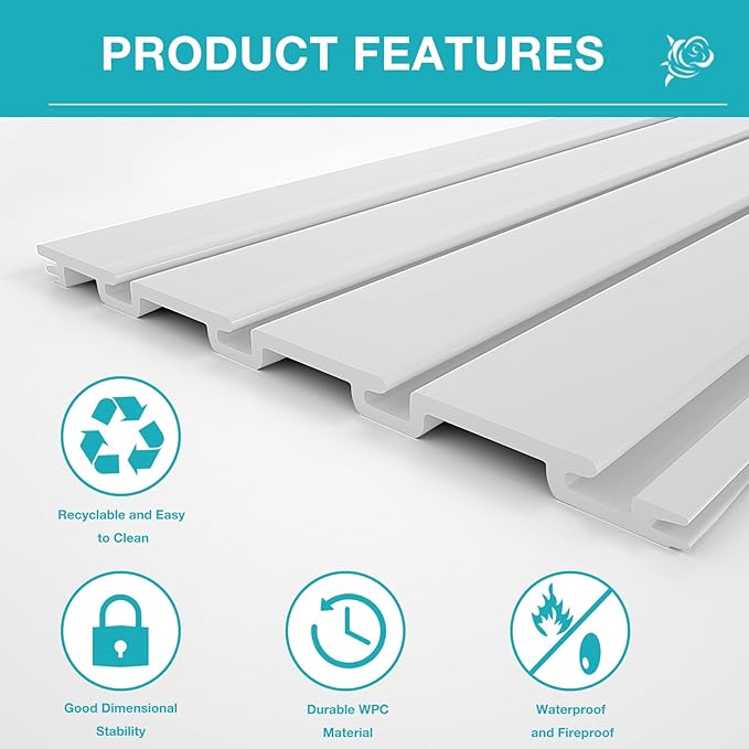 NeatiEase Slatwall Panel Wall Storage Systems, 4 x 4ft Slat Wall Paneling