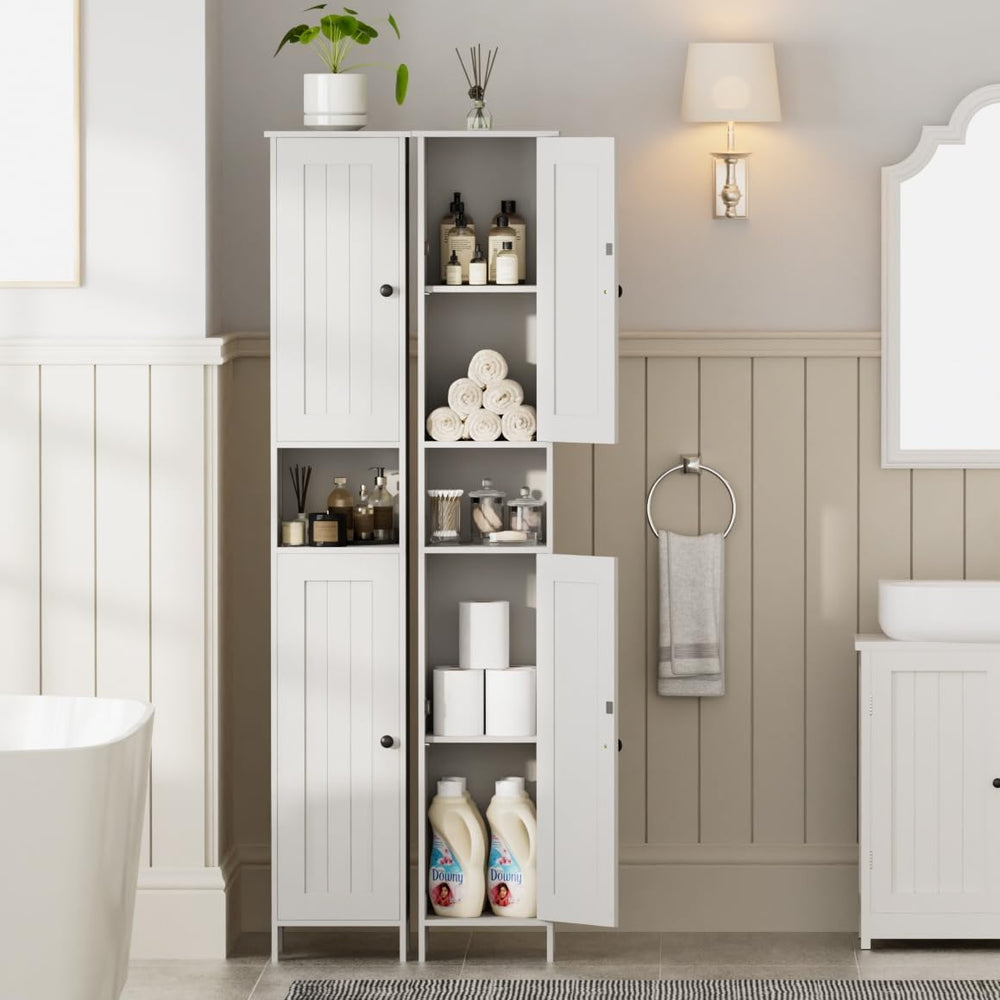 Tall Bathroom Storage Cabinet with 2 Doors, Slim Bathroom Cabinet