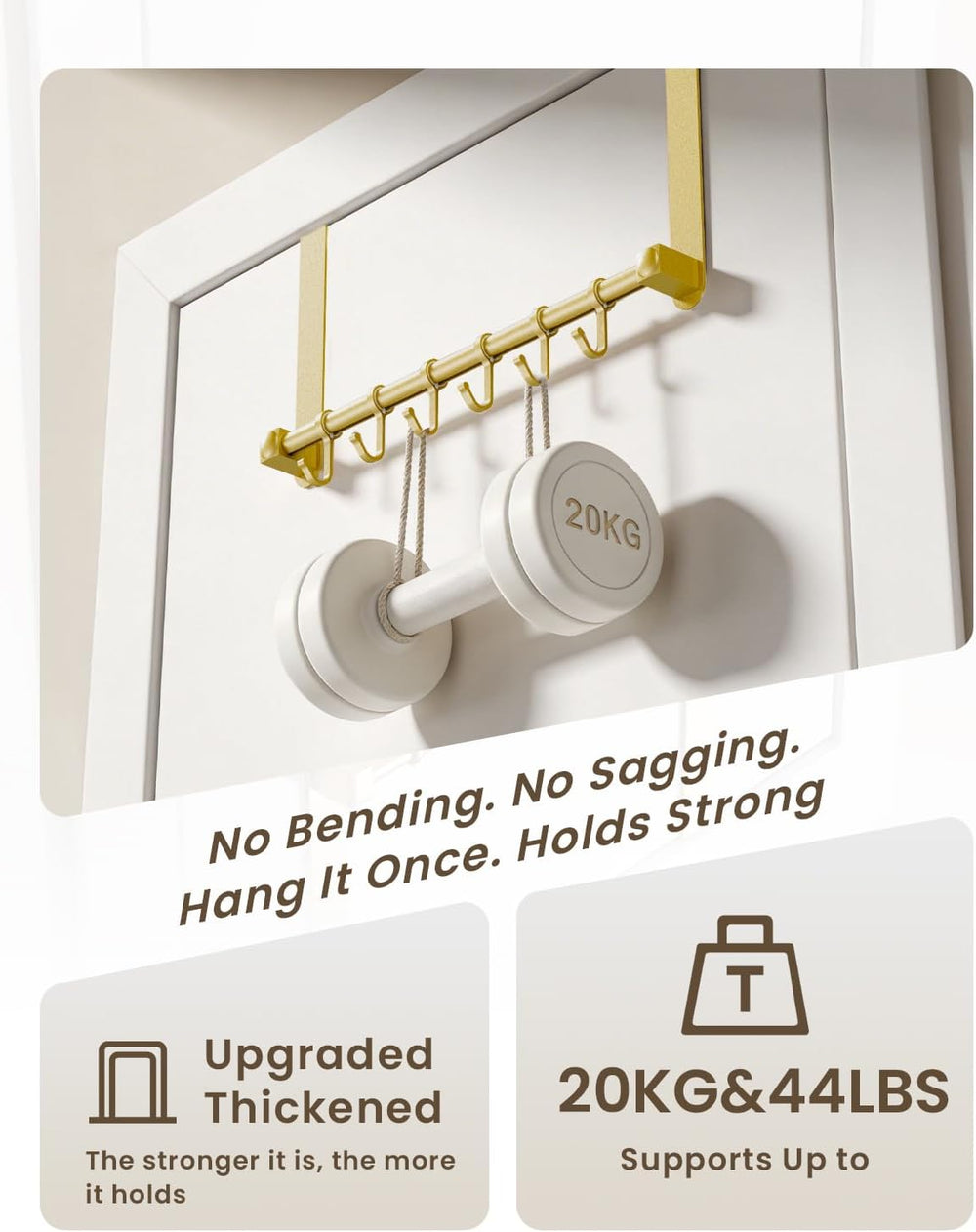 BOF Heavy Duty Over The Door Hooks, Door Hooks Hanger Organizer for Hanging (...