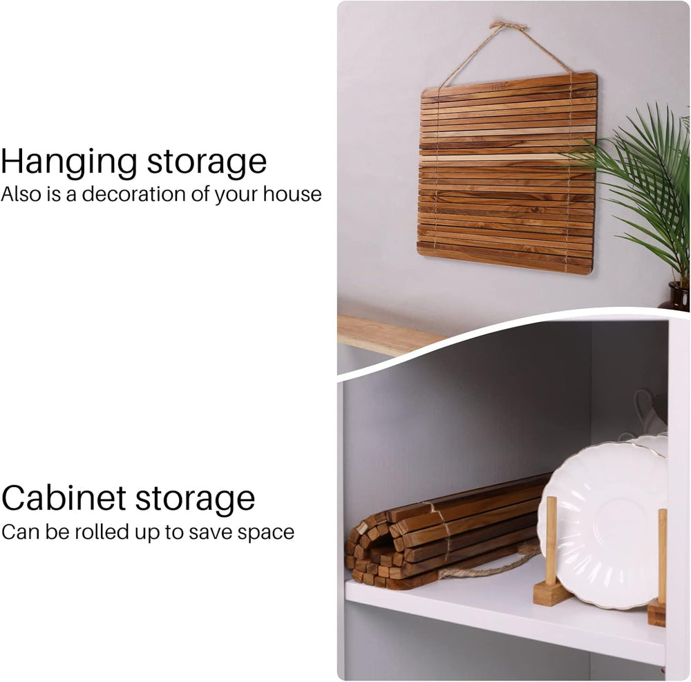 HTB Over Sink Dish Drying Rack 17.8'' x 16.1” Teak Wood
