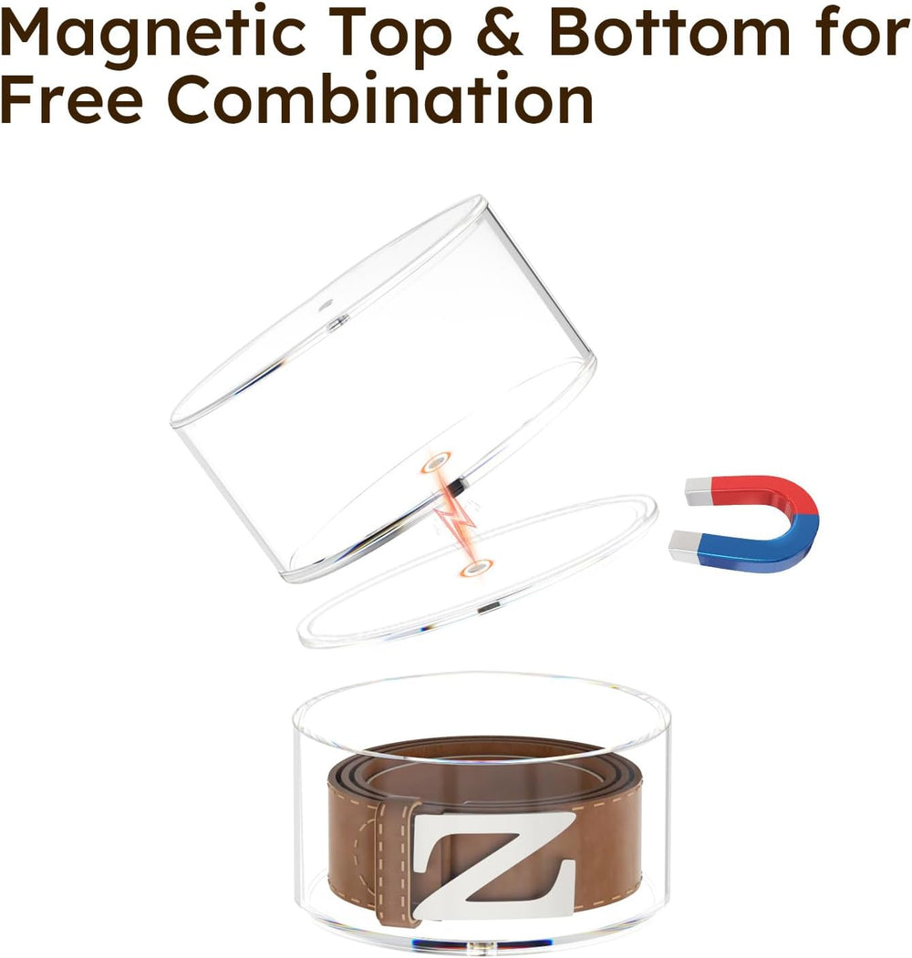 FEMELI Acrylic Belt Storage Organizers For Closet 5-Layer Clear Belt Holder