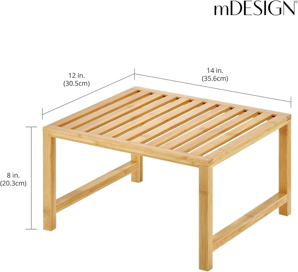 mDesign Wooden Stackable Storage Shelf - Food and Kitchen Organizer for Cabin...