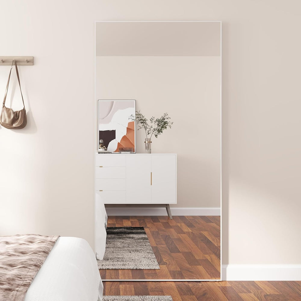 JUBEST 36in x 84in Mirrored Hidden Barn Door Concealed Door Soft Close