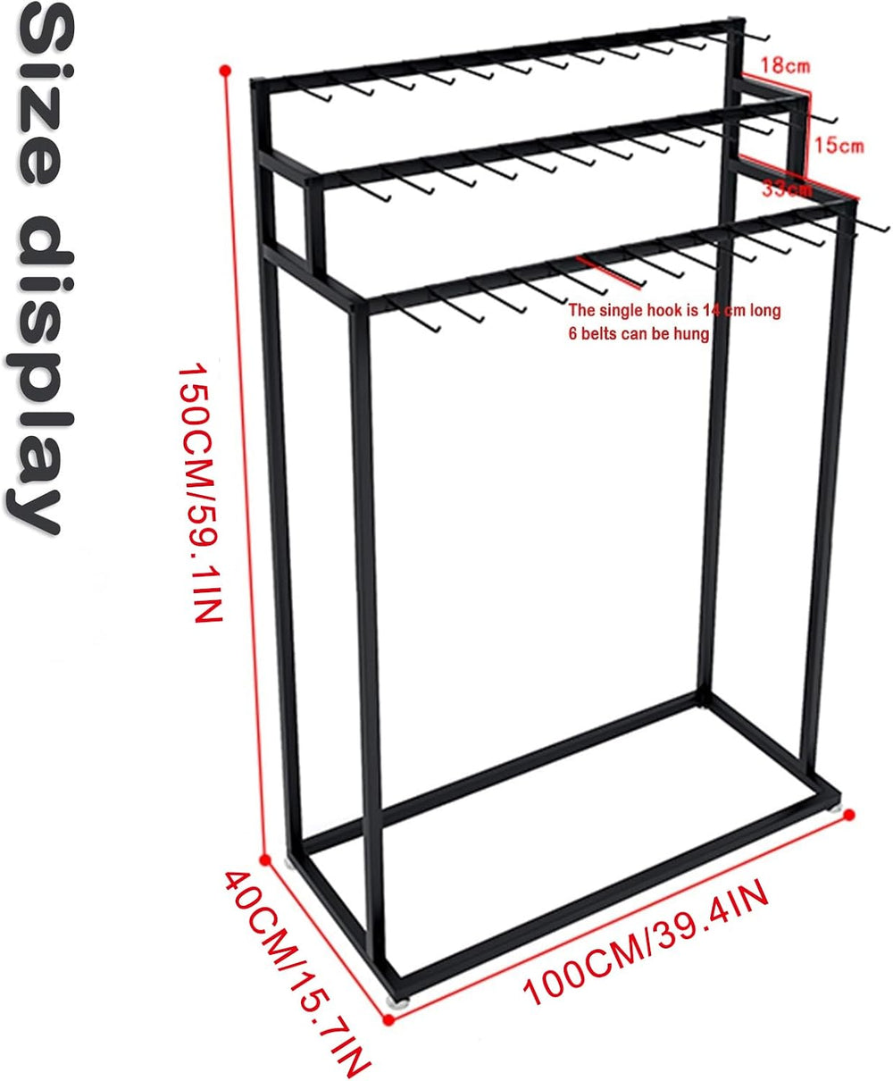 Floor Mounted Metal Belt Hanger Scarf Rack for Retail (100X40X150CM)