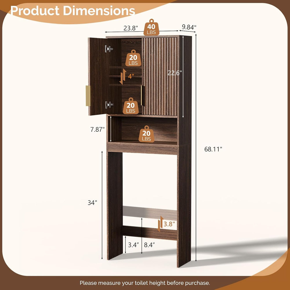 VINGLI Over The Toilet Storage Cabinet, Mid Century Modern Bathroom Organizer...