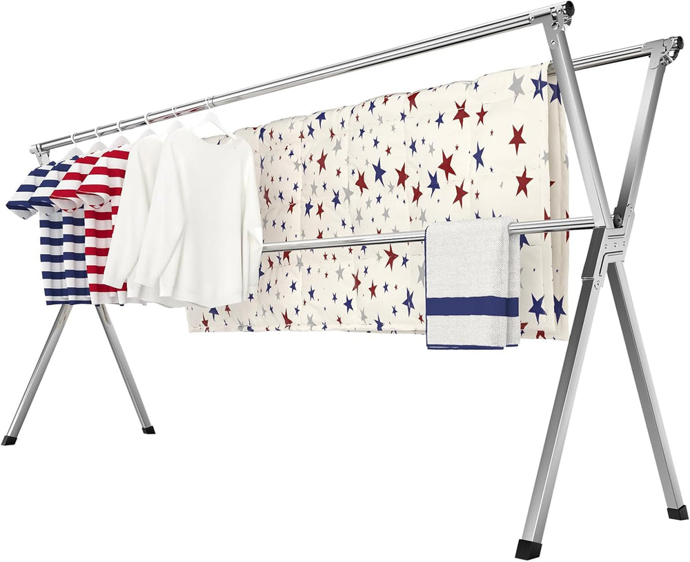 Clothes Drying Rack, Heavy-Duty Folding Laundry Drying Rack for Indoor Outdoo...