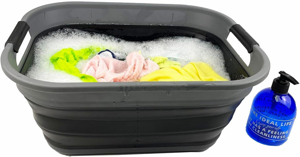 SAMMART Set of 2 Collapsible Plastic Storage Basket - Foldable Pop Up Storage...
