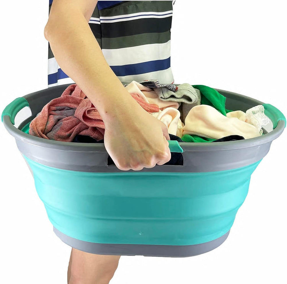 SAMMART 25L (6.6 Gallon) Collapsible Plastic Laundry Basket - Foldable Pop Up...