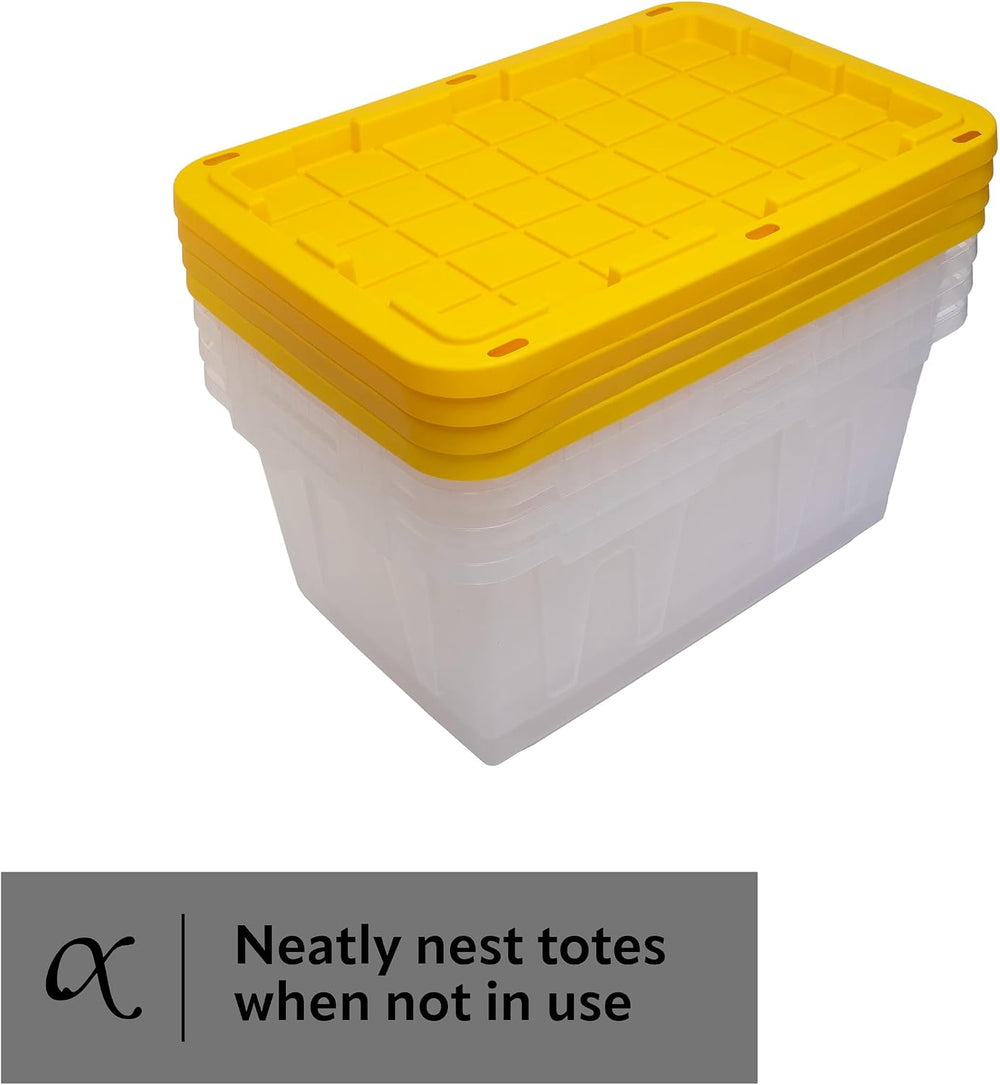 CX 27-Gallon Heavy Duty Clear Stackable Storage Bins with Lids, 2 Pack Clear/...