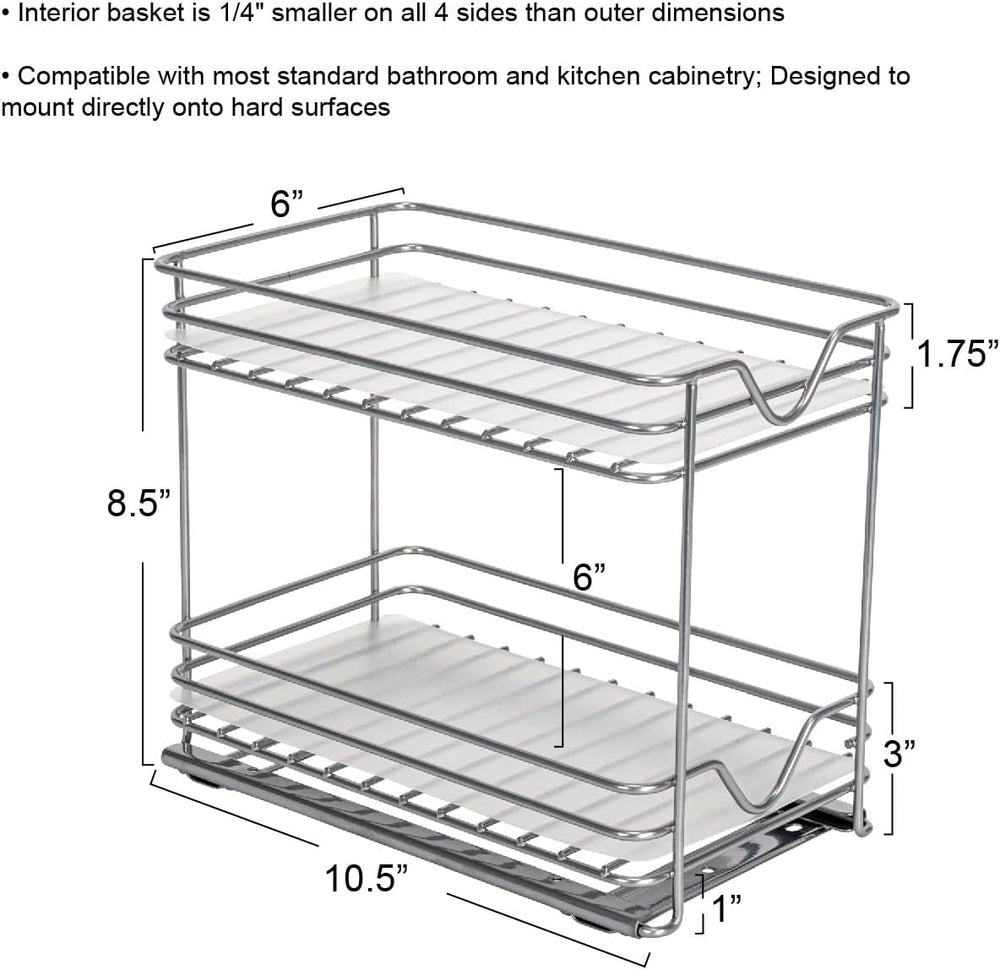 Household Essentials Glidez Paint-Finished Steel Pull-Out/Slide-Out Storage O...