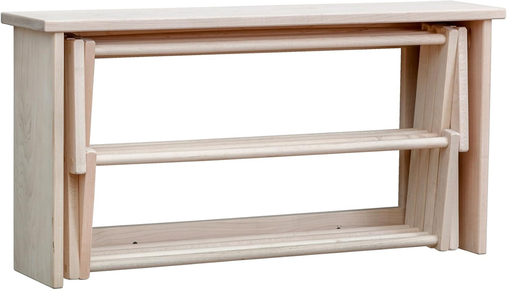 Extra Large Wall Clothes Drying Rack ~ Heavy Duty Solid Maple Hardwood, Foldi...