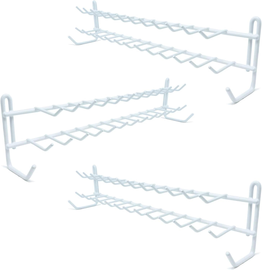 Huji Wall Mount Tie and Belt Rack Organizer, White (3 Pack)…