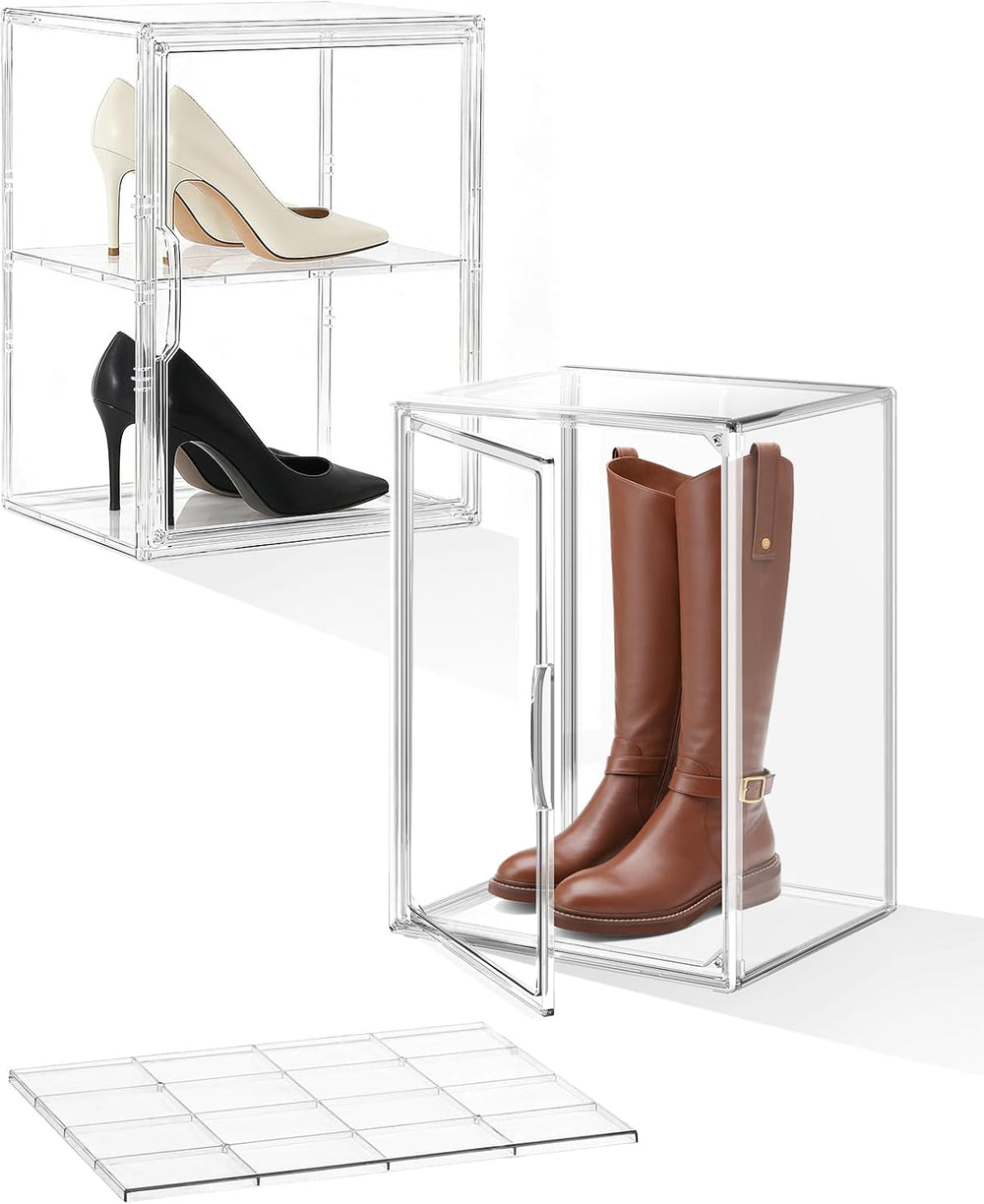 XXX-Large Clear Stackable Acrylic Display with Lid & Magnetic Door - 2-Ti...