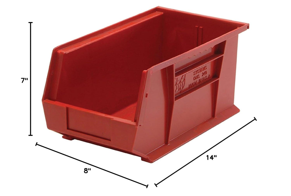 QUANTUM STORAGE SYSTEMS K-QUS240RD-3 3-Pack Stack and Hang Plastic Bin Storag...