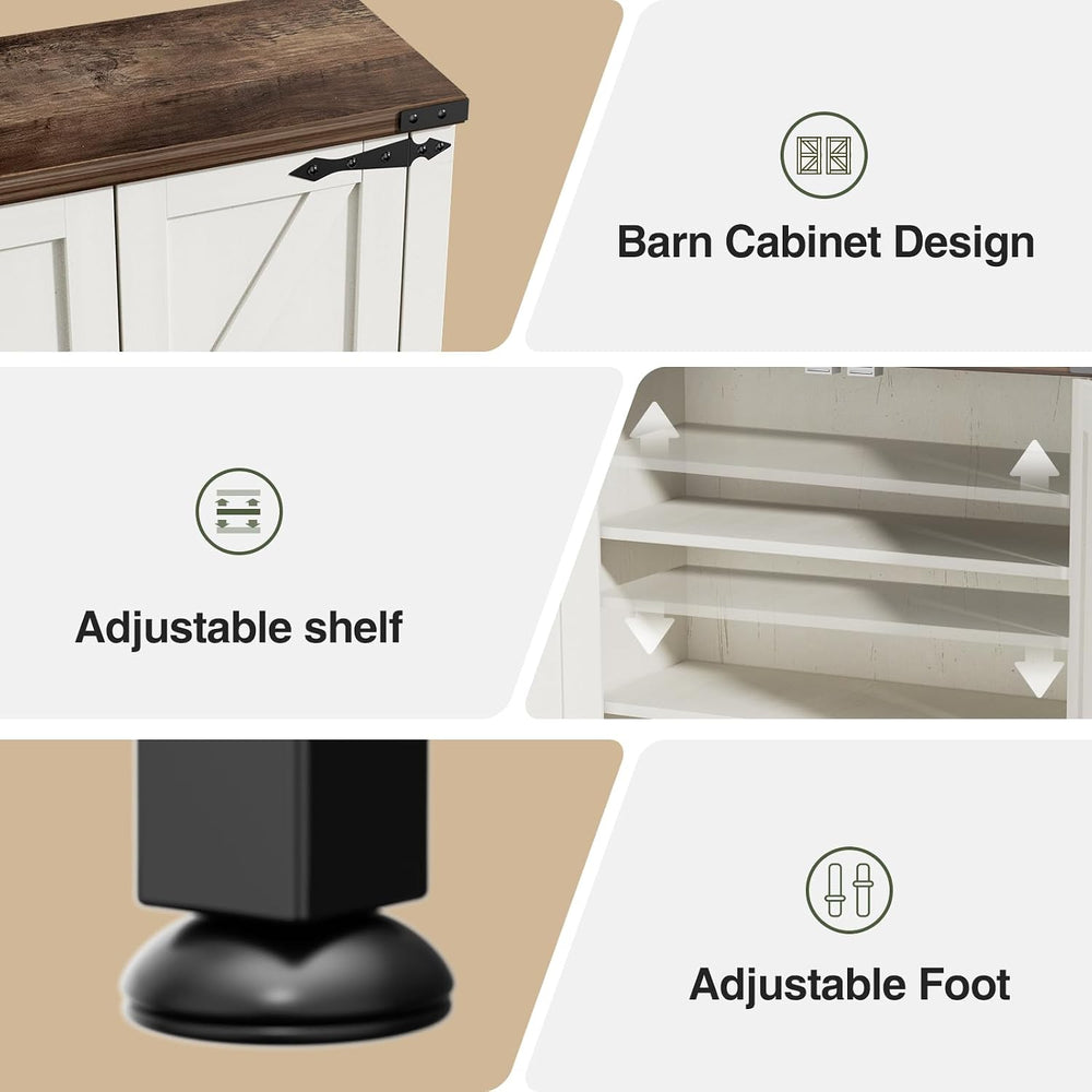 Over The Toilet Storage Cabinet with Farmhouse Doors and Adjustable Shelf, Ta...