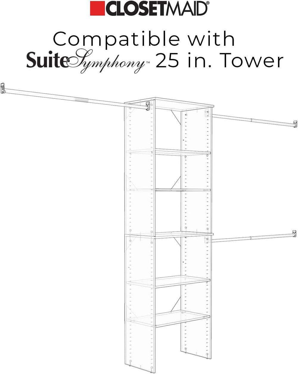 ClosetMaid SuiteSymphony Wood Closet Drawer, Storage Tower Add On Accessory, ...