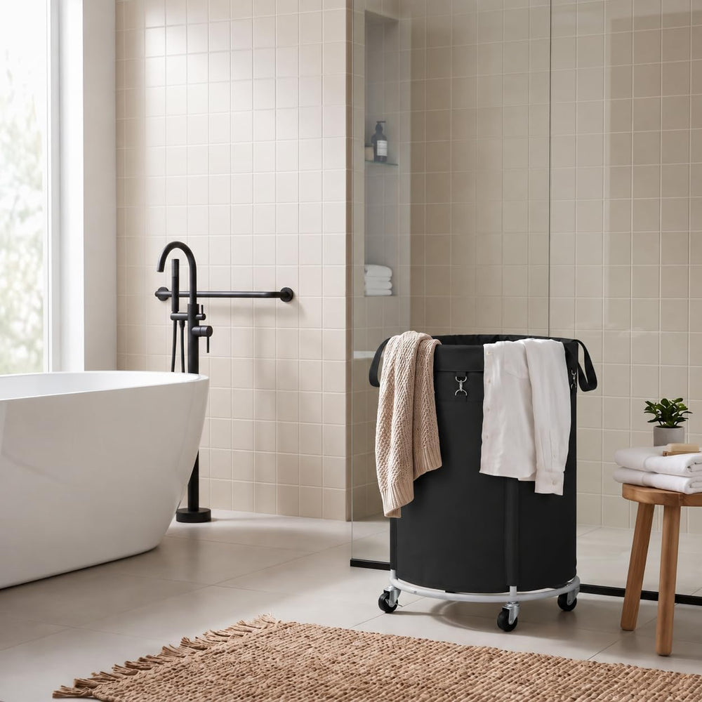 150L Large Capacity Rolling Laundry Basket Hamper with Wheels, Clothes hamper...
