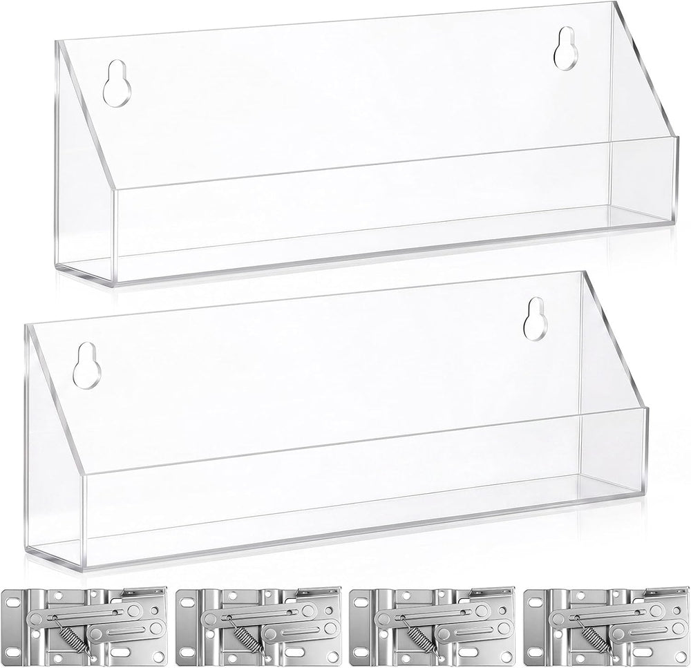 Leinuosen 2 Sets Tip Out Acrylic Sink Trays 11 x 3.7 Inches with 2 Pairs Spri...