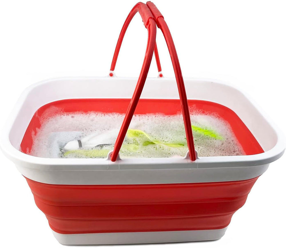 SAMMART 26L (6.8 Gallons) Collapsible Plastic Laundry Basket with Handle - Fo...