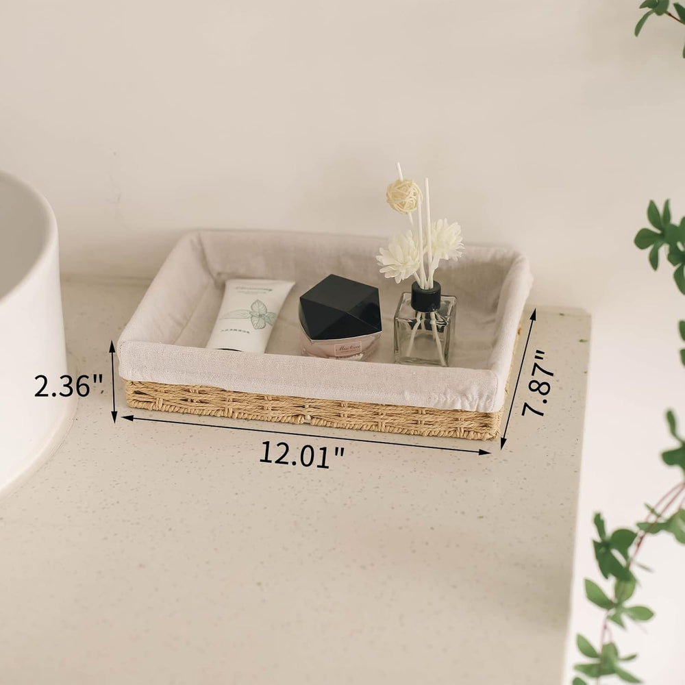 YRJJ Paper Rope Woven Storage Baskets, Delicate Storage Box for ShelvesBathro...