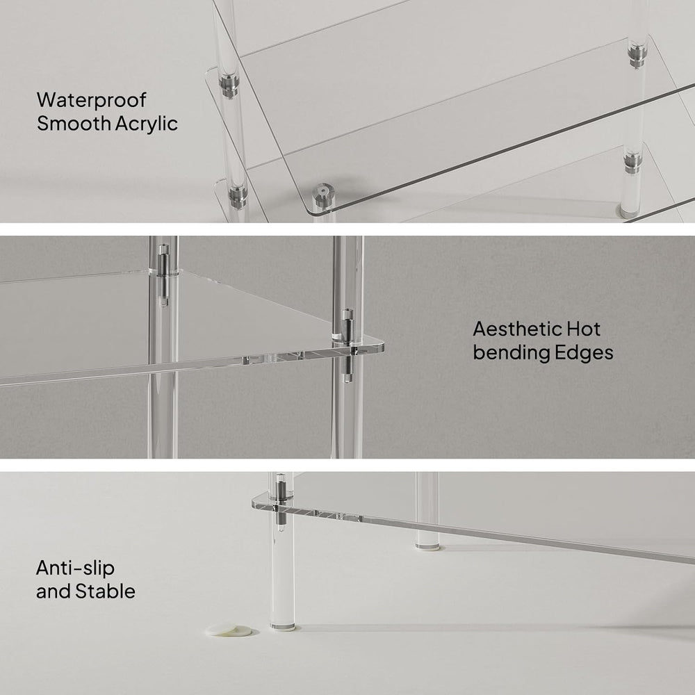 Aquiver Acrylic Small Shoe Rack - 18.1'' L x 11.8'' W x 28.5&...
