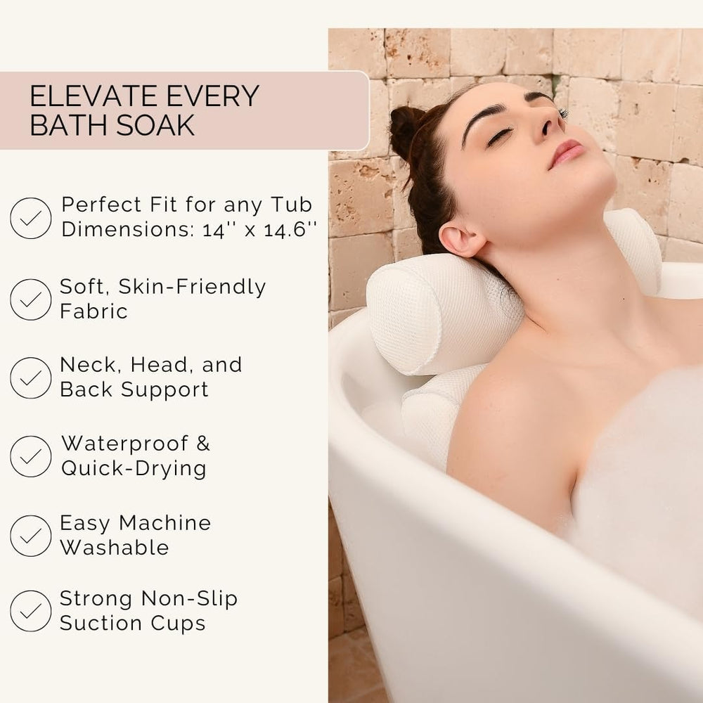 Bathtub Pillow for Neck and Shoulder - Spa Bath Pillows for Tub Neck and Back...