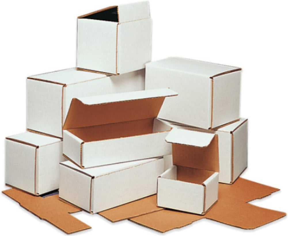 Secure Seal Shipping Boxes - 5x5x4" Mailers - White Foldable Corrugated ...