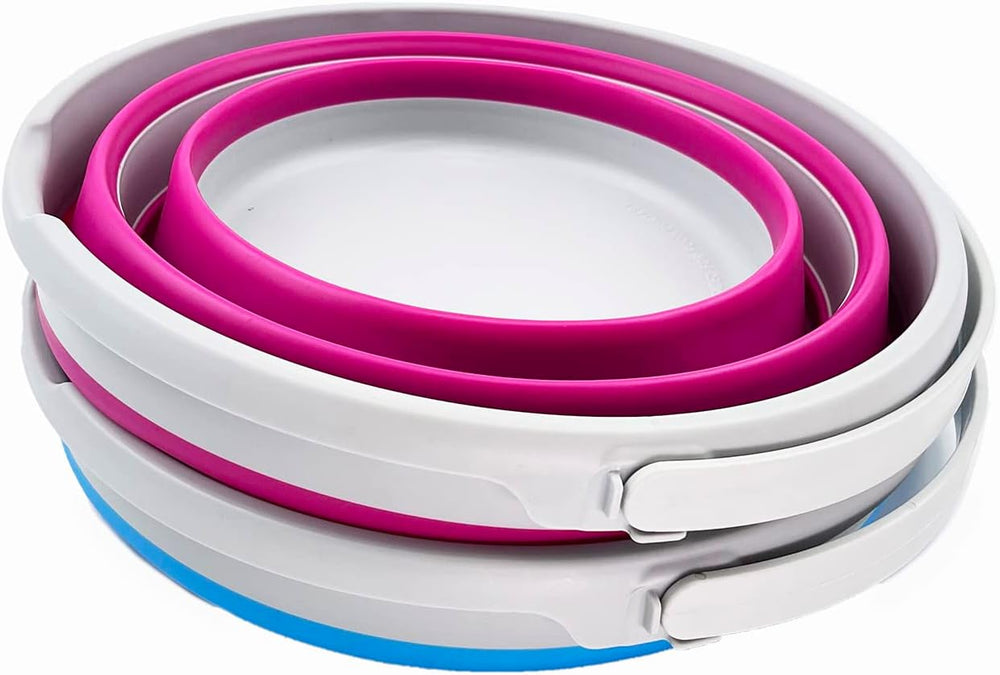 SAMMART 10L (2.6 Gallon) Collapsible Plastic Bucket - Foldable Round Tub - Po...