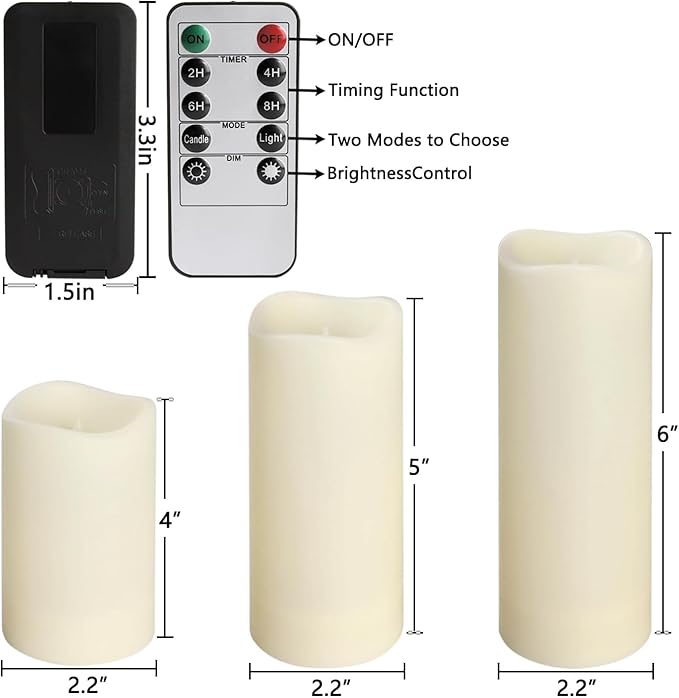 Set of 24 Waterproof Outdoor Flameless Candles, LED Candles with 4 Remote and...