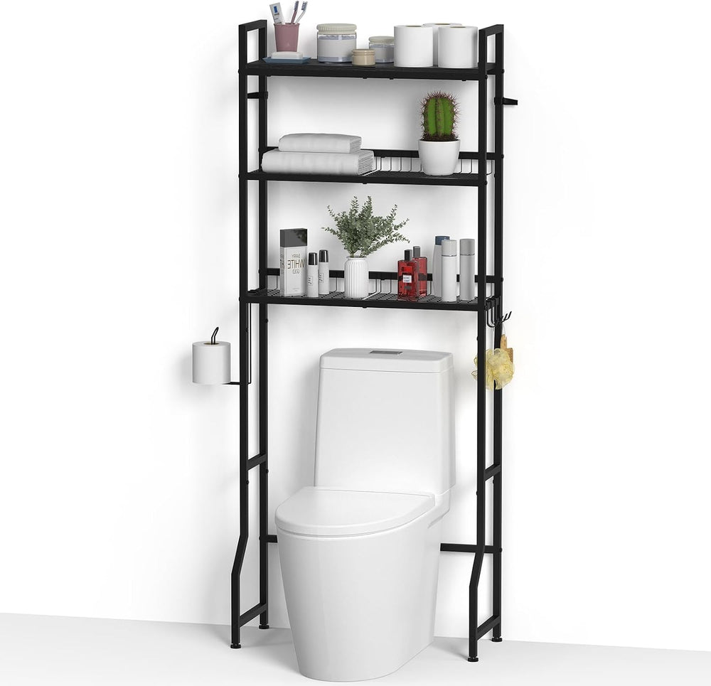 Over The Toilet Storage Rack 3 Tier Bathroom Organizer Black