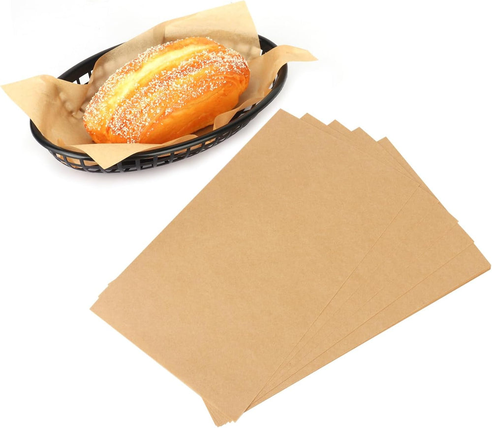 100 Pcs 9 x 5.7 Inch Reusable Black Oval Fast Food Baskets, Sturdy Plastic Pl...