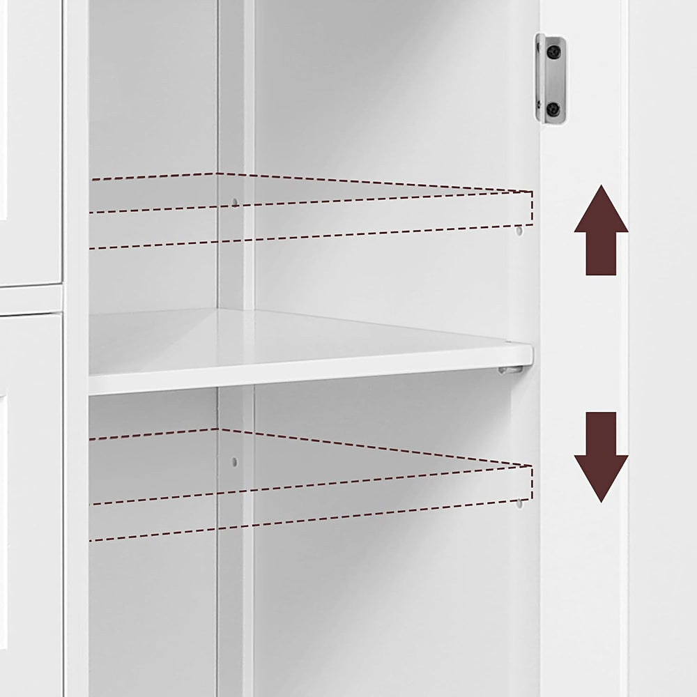 Yaheetech Small Bathroom Storage Cabinet with 4 Drawers & Door, White