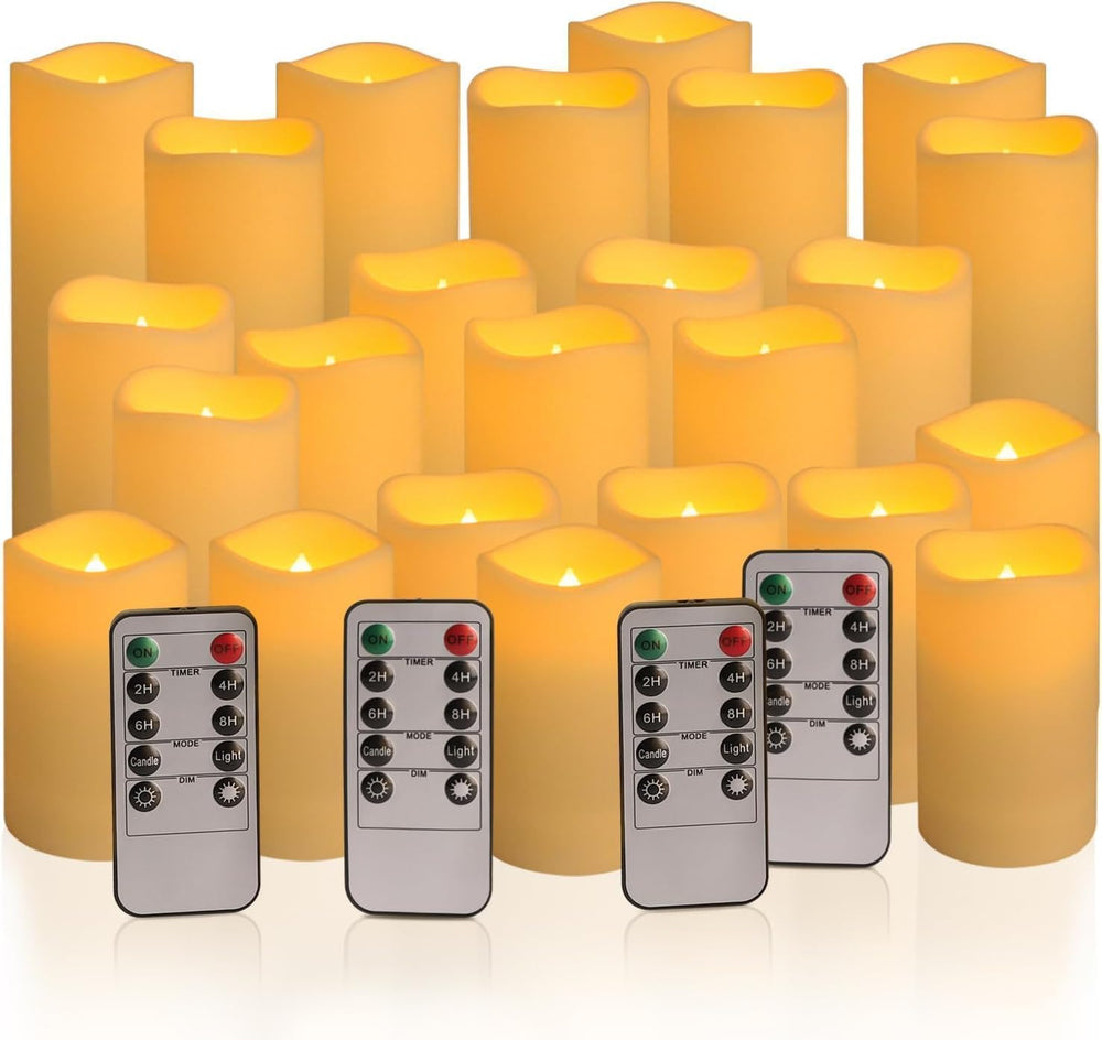 fclayvts 24-Pack LED Flameless Candles with Remote Control -Flickering Electr...
