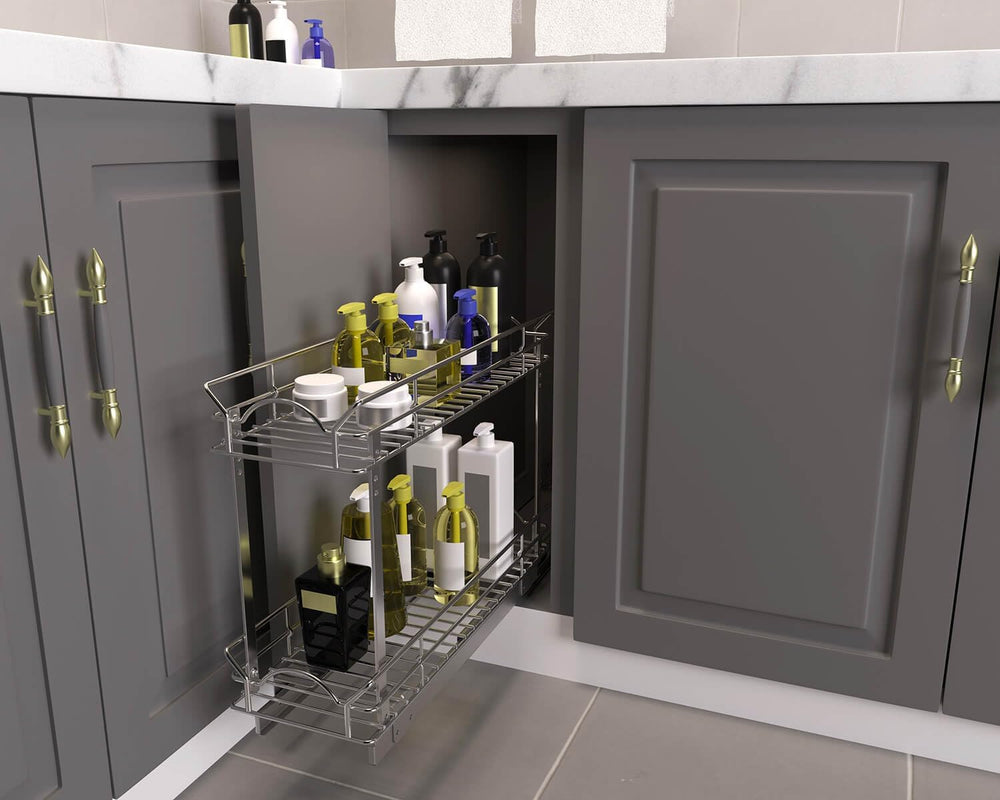 OCG Slide Out Cabinet Organizer for Narrow Cabinet (5" W X 17" D), ...