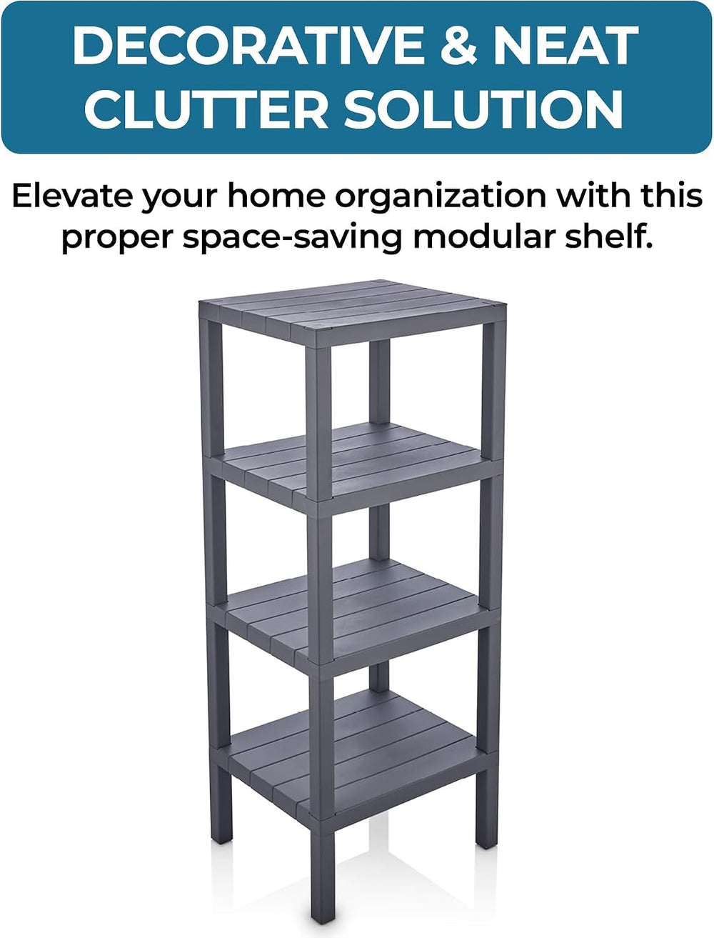 Honey-Can-Do Grey 4-Tier Storage Shelf