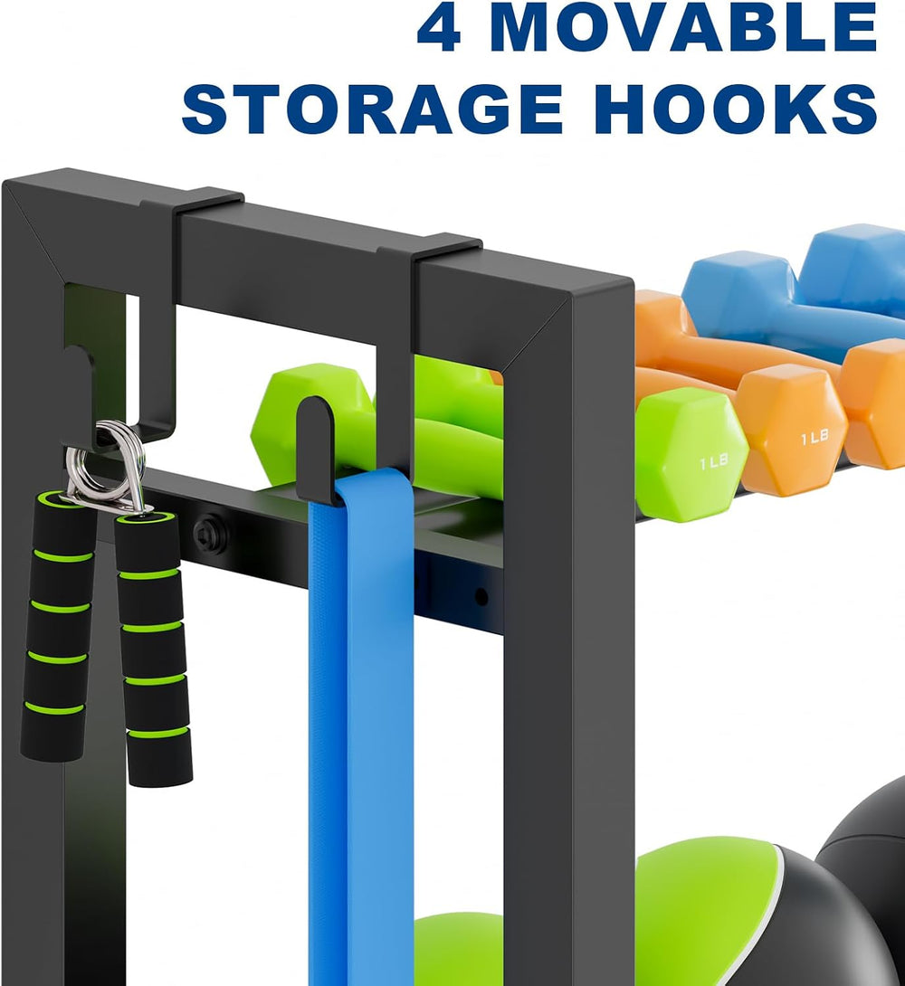 4-Tier Dumbbell Rack with Yoga Mat Holder, Home Gym Weight Rack