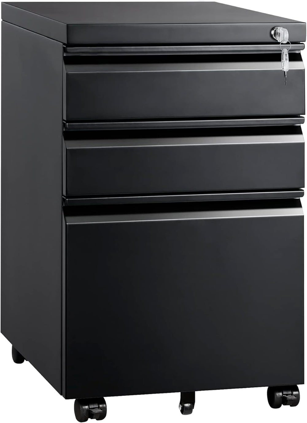 Mount-It! 3 Drawer File Cabinet with Lock and Wheels, Heavy-Duty Steel Rollin...