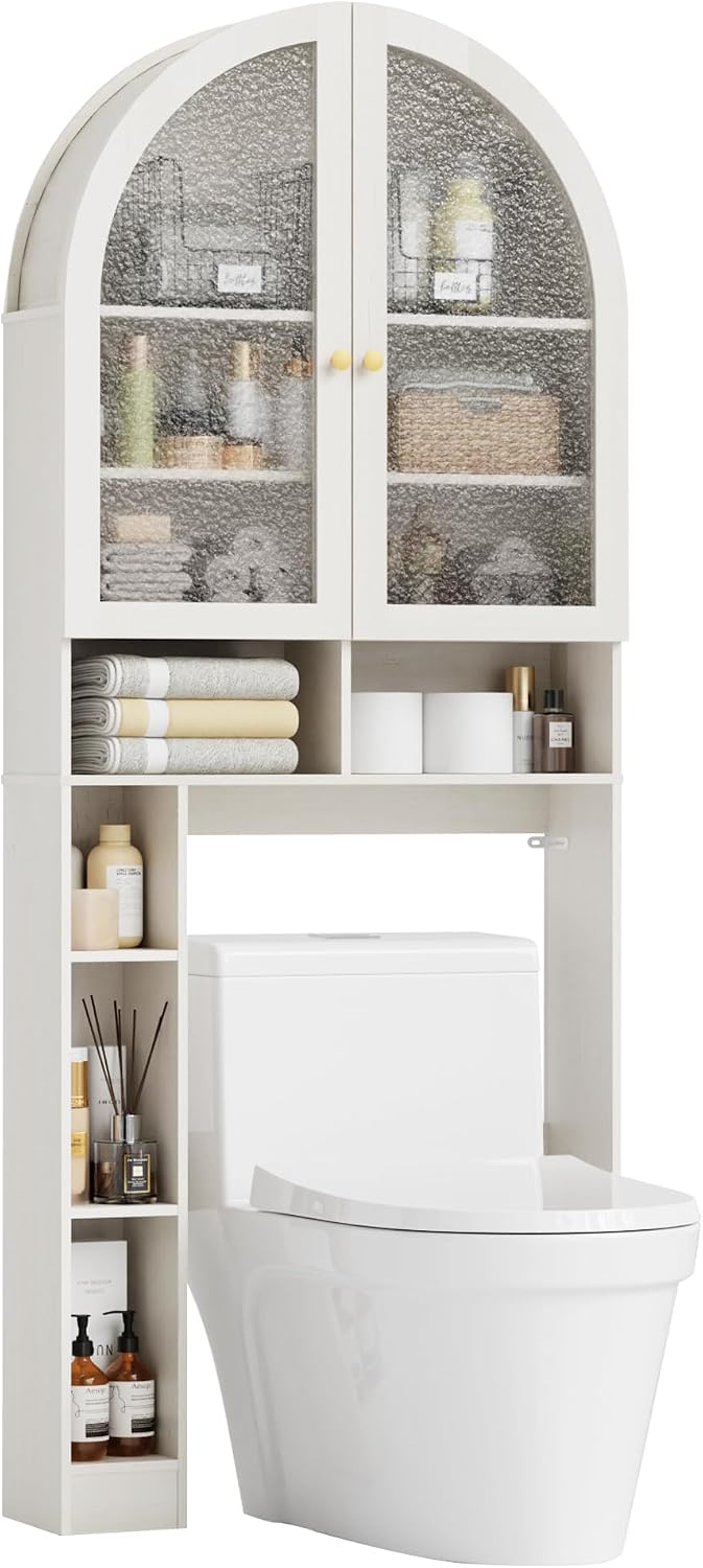 Over The Toilet Storage Cabinet, 29.7”W Modern Storage Cabinet Over Toilet wi...