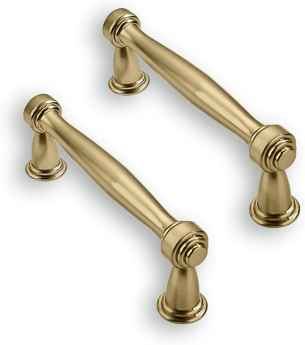 Solid Heavy-Duty 10 Pack 3 Inch Hole Center Champagne Bronze Cabinet pulls Ch...
