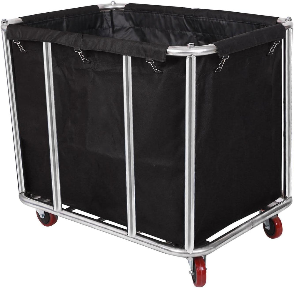 12 Bushels Laundry Cart Commercial/Home,Heavy Duty Large Stainless Steel Roll...