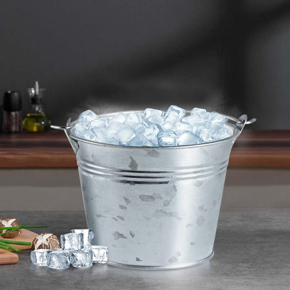 OBTANIM 8 Pack Galvanized Metal Buckets with Handle Ice Pails for Plants, Suc...