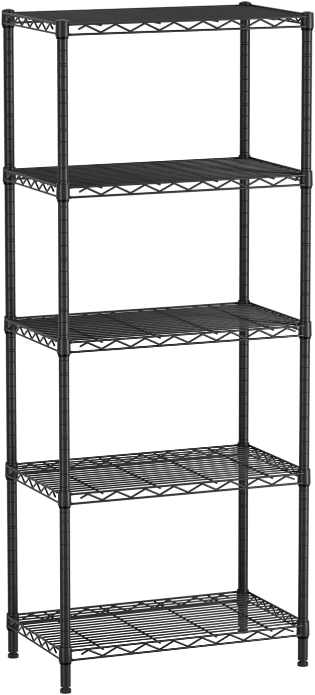 5 Metal Shelves Wire Shelving Storage Shelf Adjustable Unit Pantry