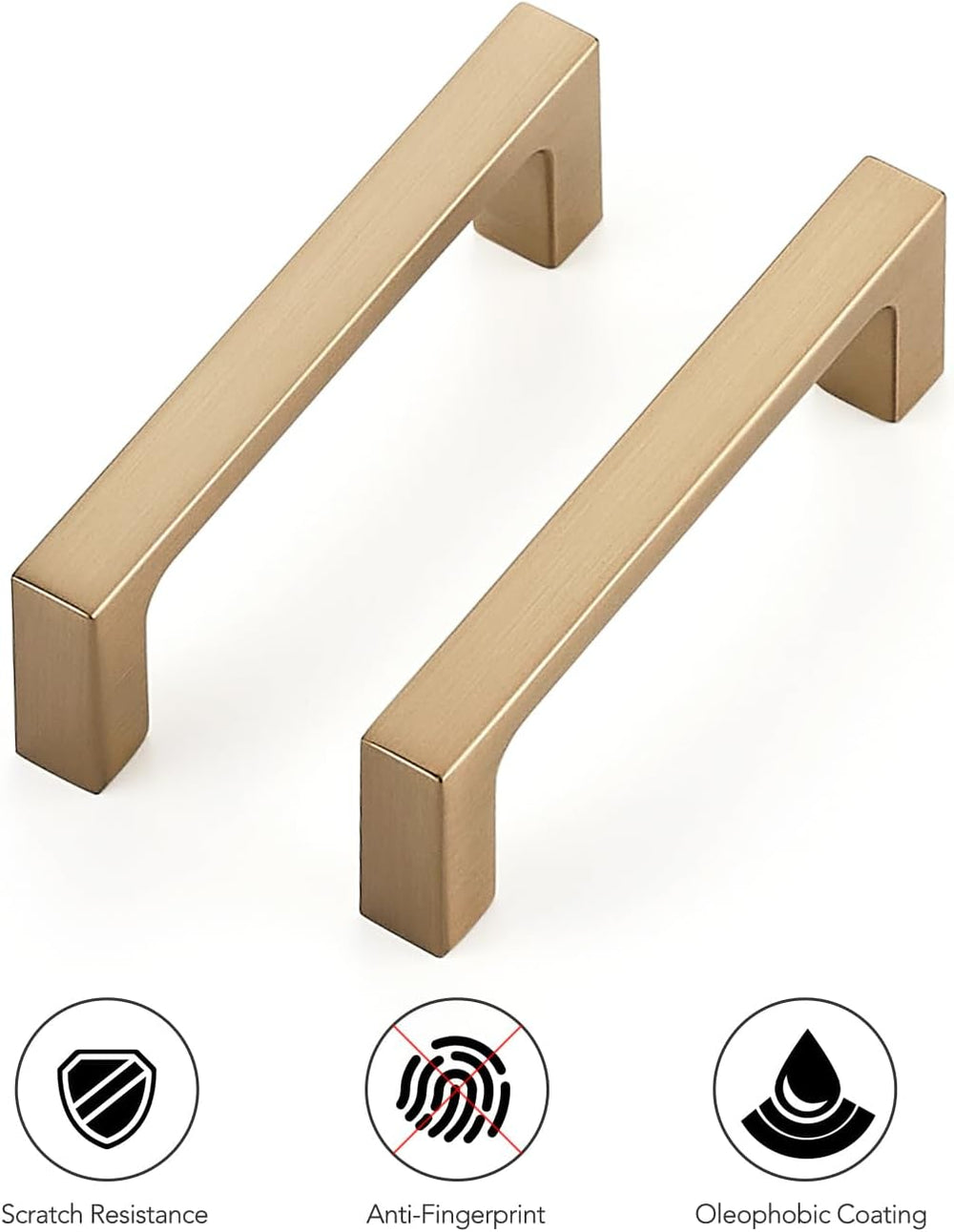 Ravinte Champagne Bronze Kitchen Square Cabinet Handles 3 Inch 10 Pack