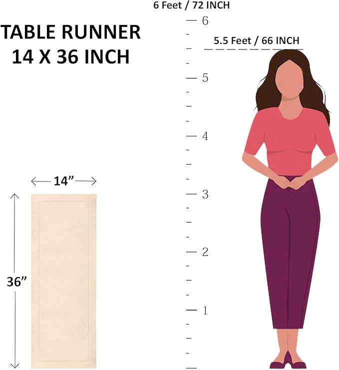 Solino Home Linen Table Runner 36 Inches - 100% Pure Linen Flamingo Pink Hems...